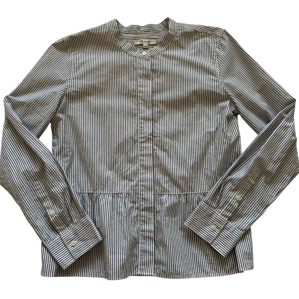 Madewell Lakeside Striped Peplum Blouse - Picture 2 of 15
